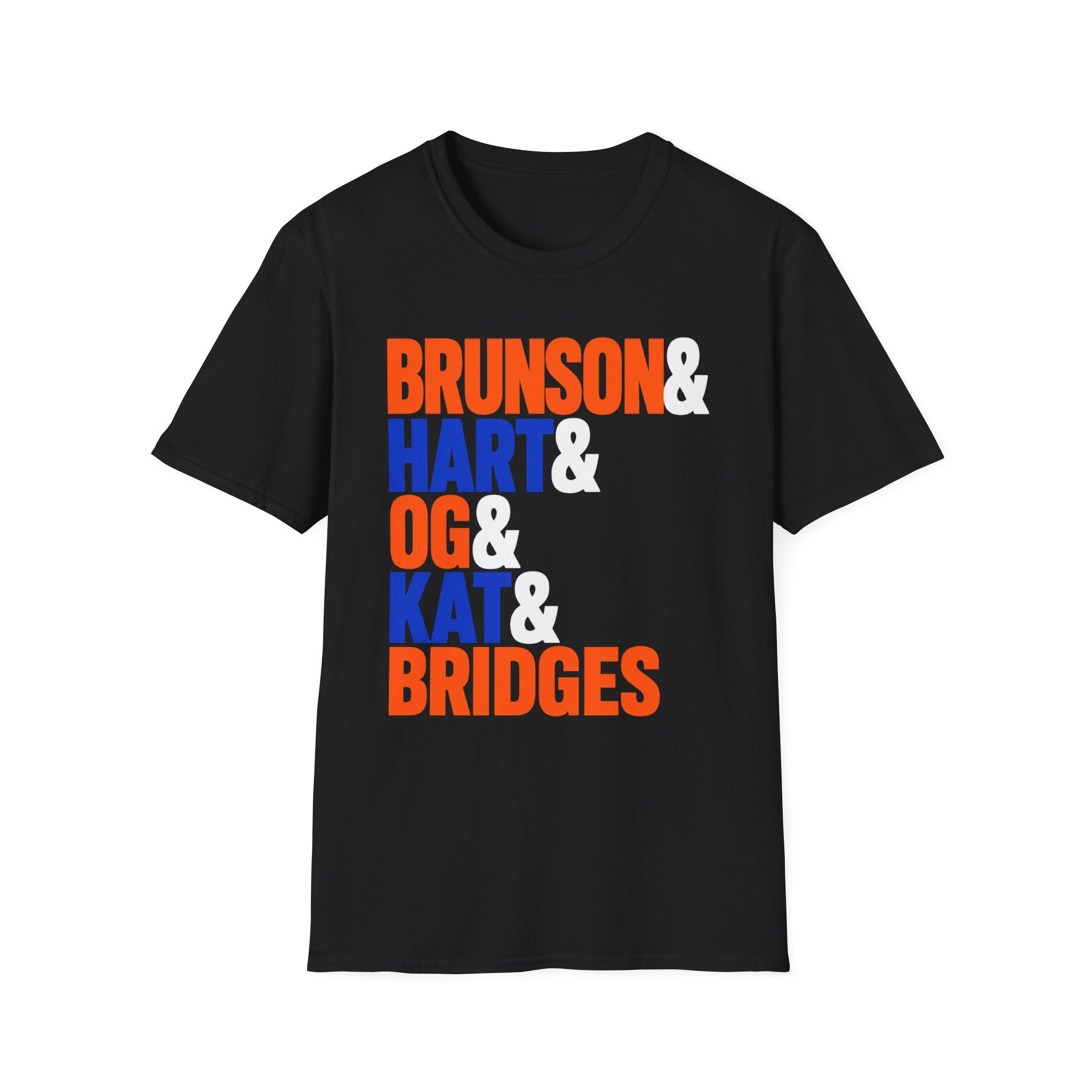 Black NYK Friends New York basketball tee, front view