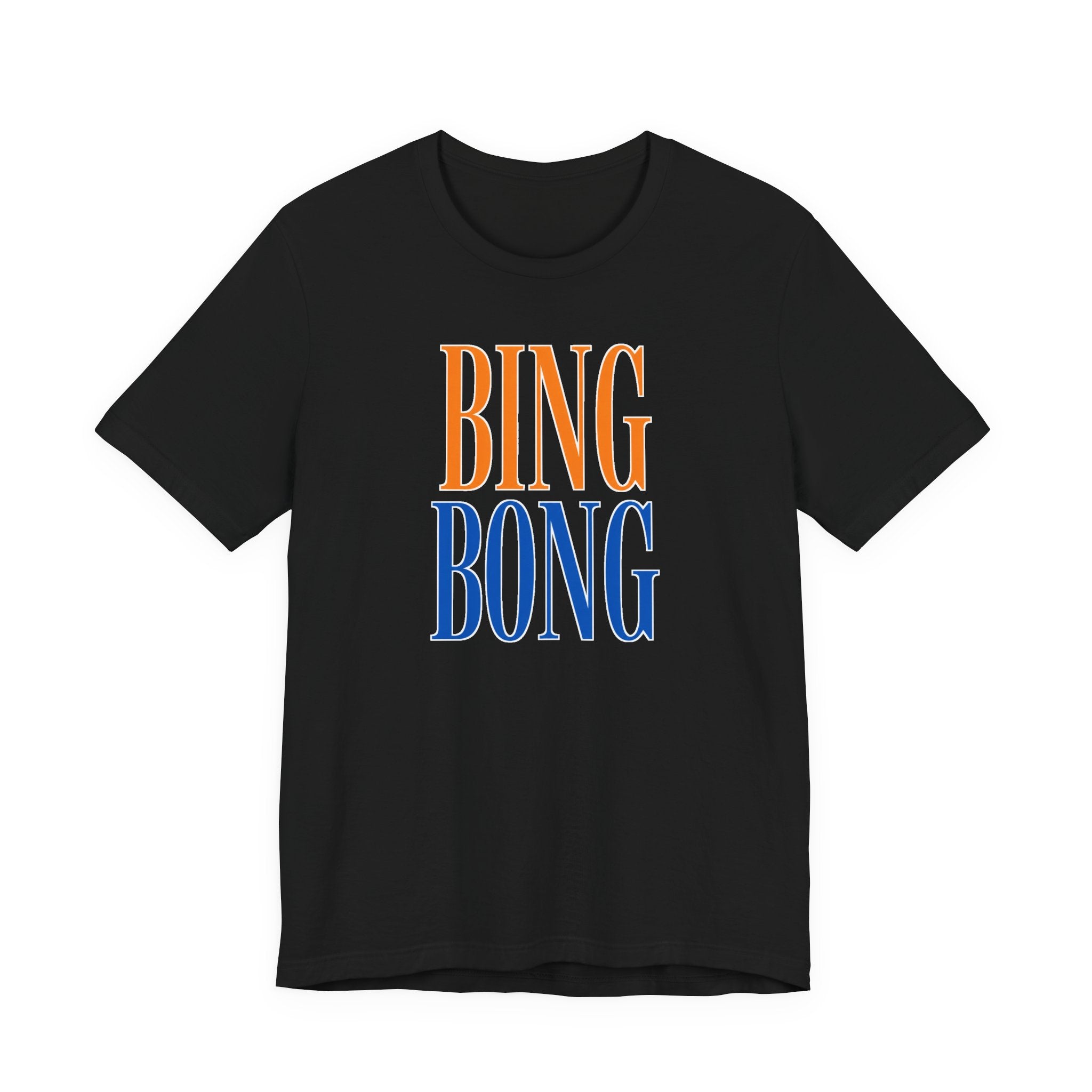 Black BING BONG NYC subway tee, front view