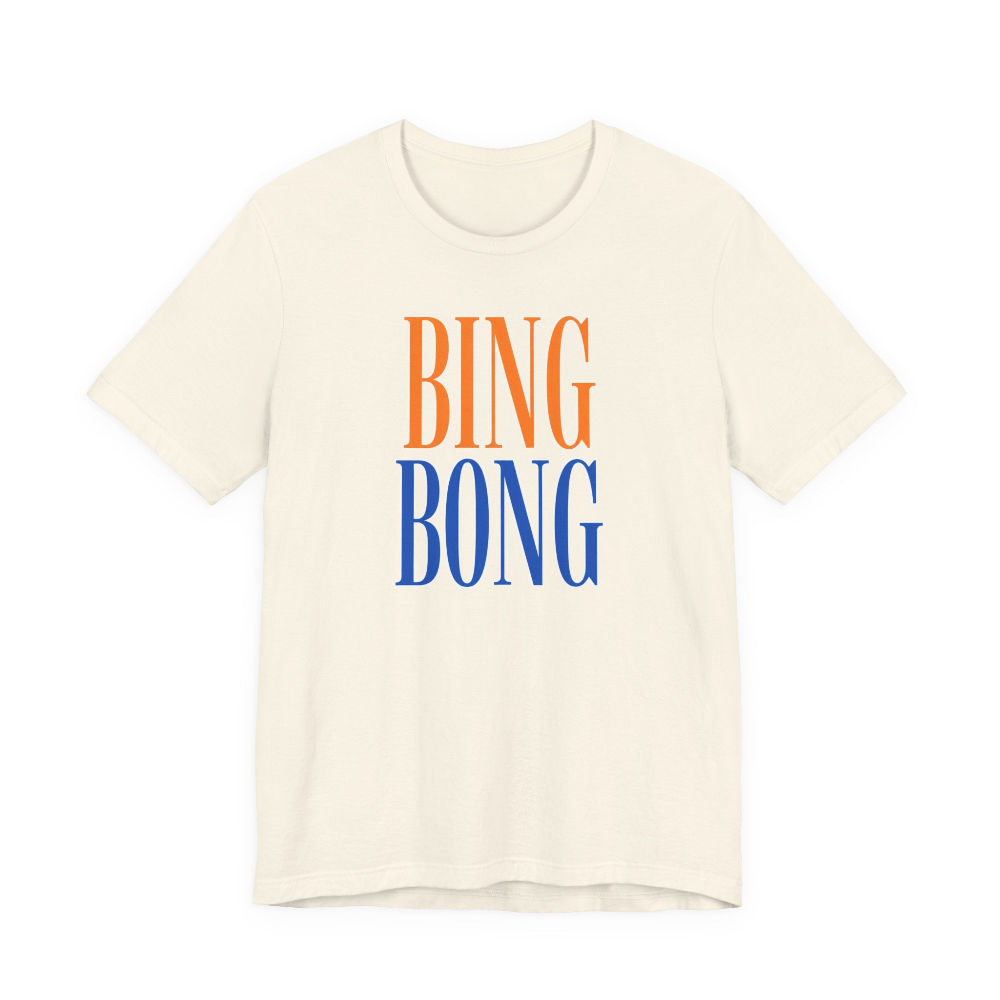 Natural cream BING BONG NYC tee, front view